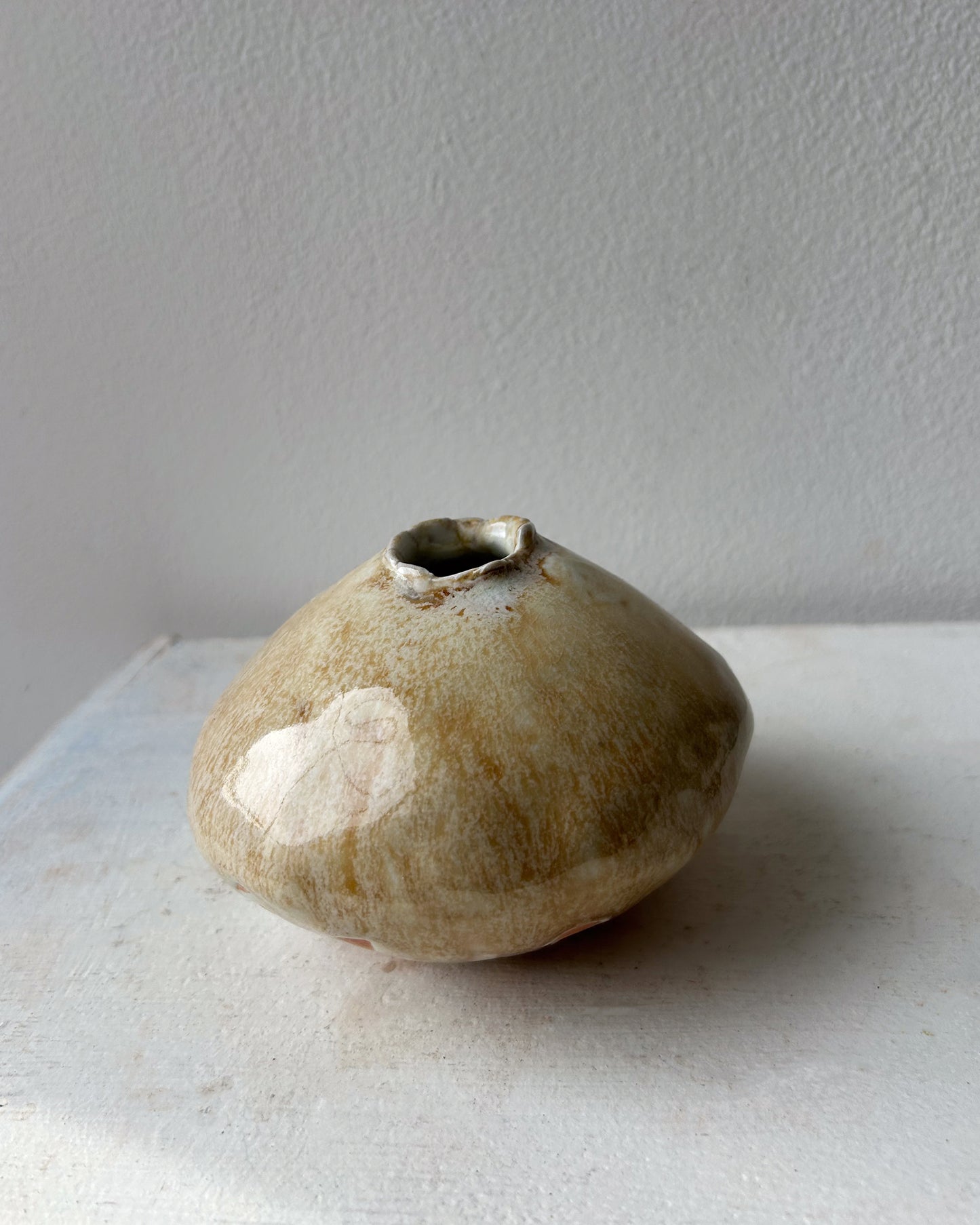 Soda-Fired Porcelain Moon Bud Vase No. 5