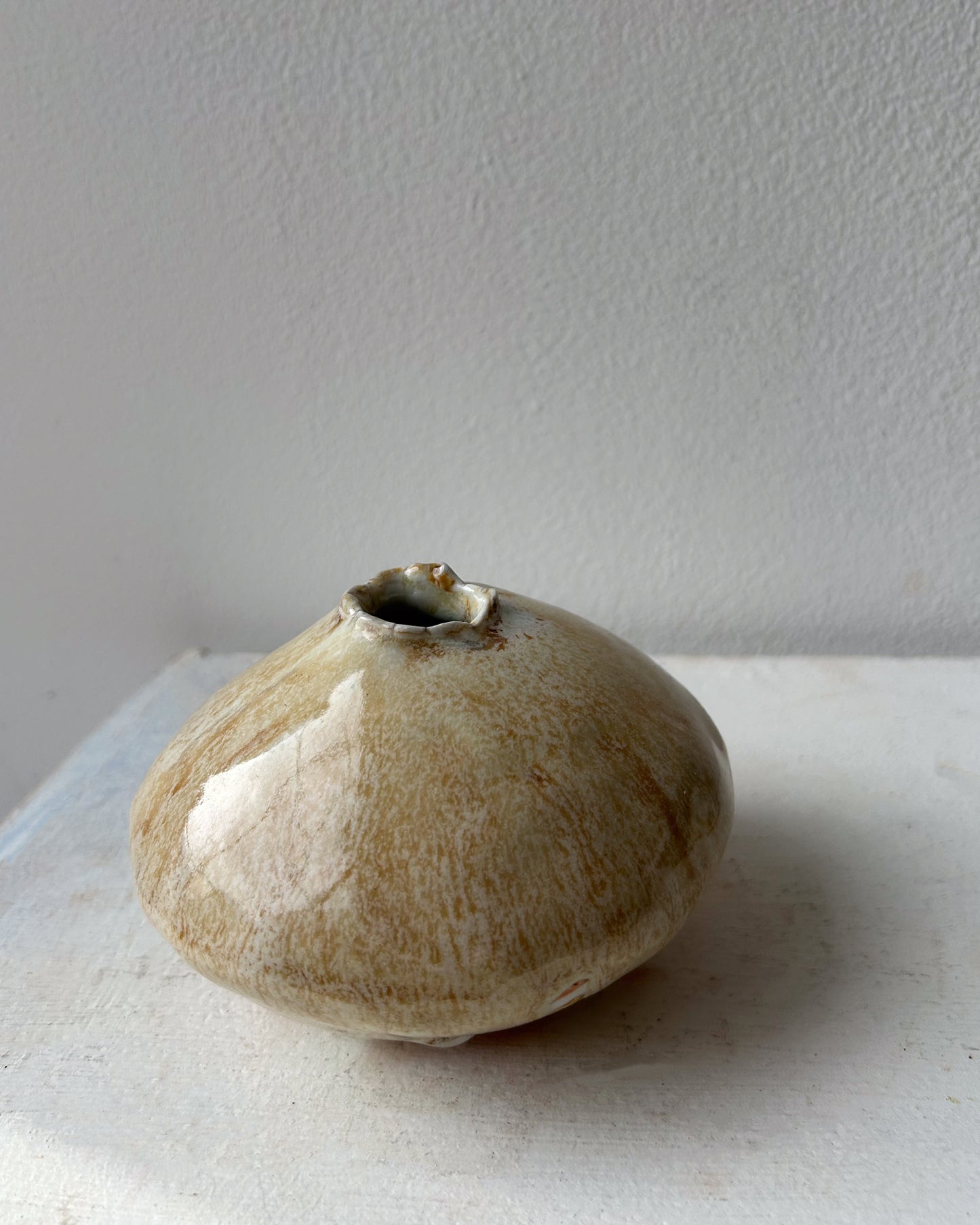 Soda-Fired Porcelain Moon Bud Vase No. 5