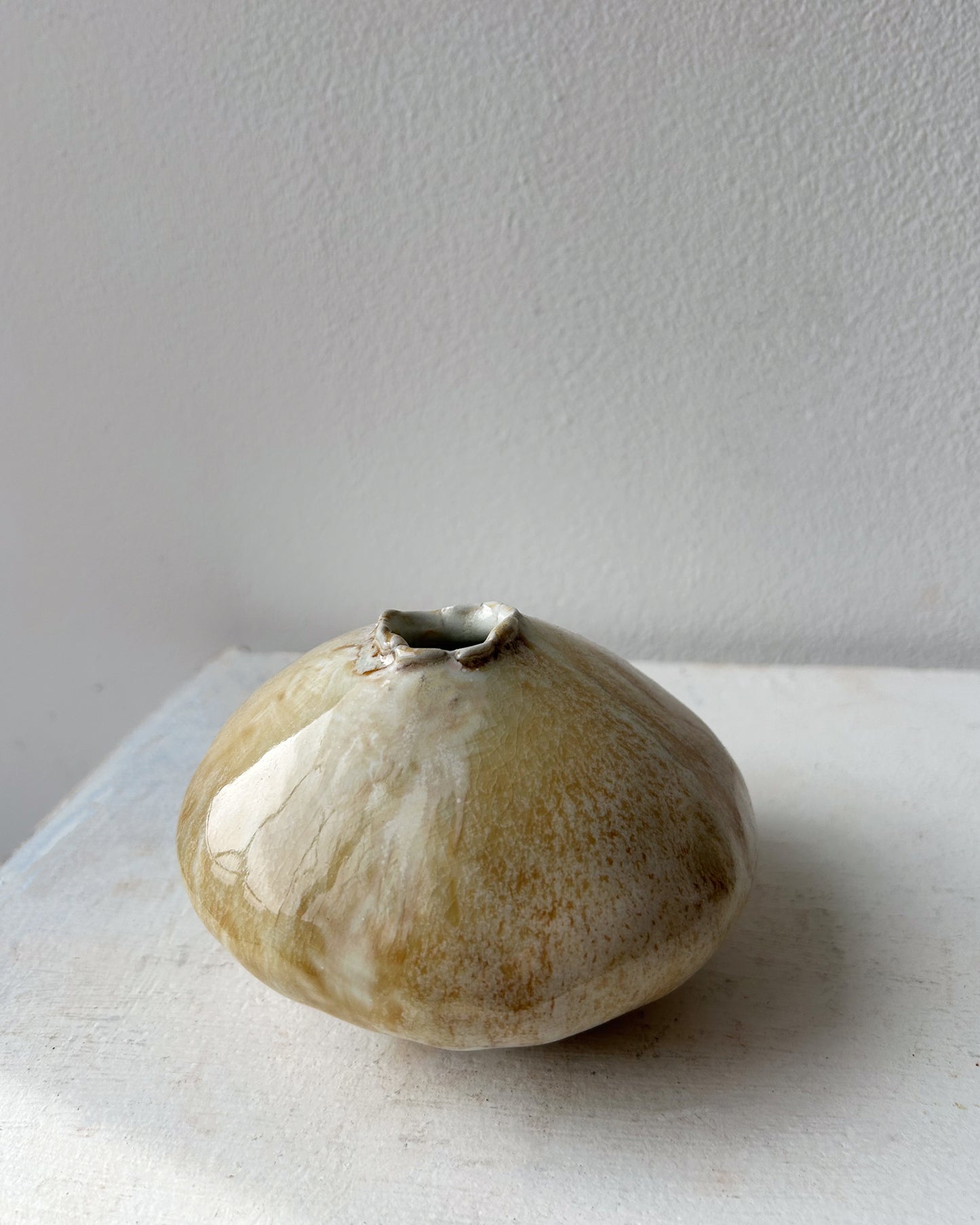Soda-Fired Porcelain Moon Bud Vase No. 5