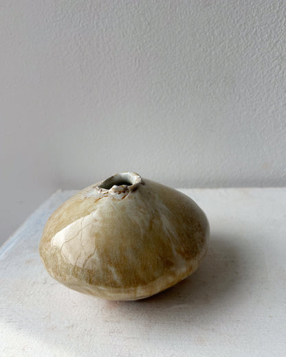 Soda-Fired Porcelain Moon Bud Vase No. 5