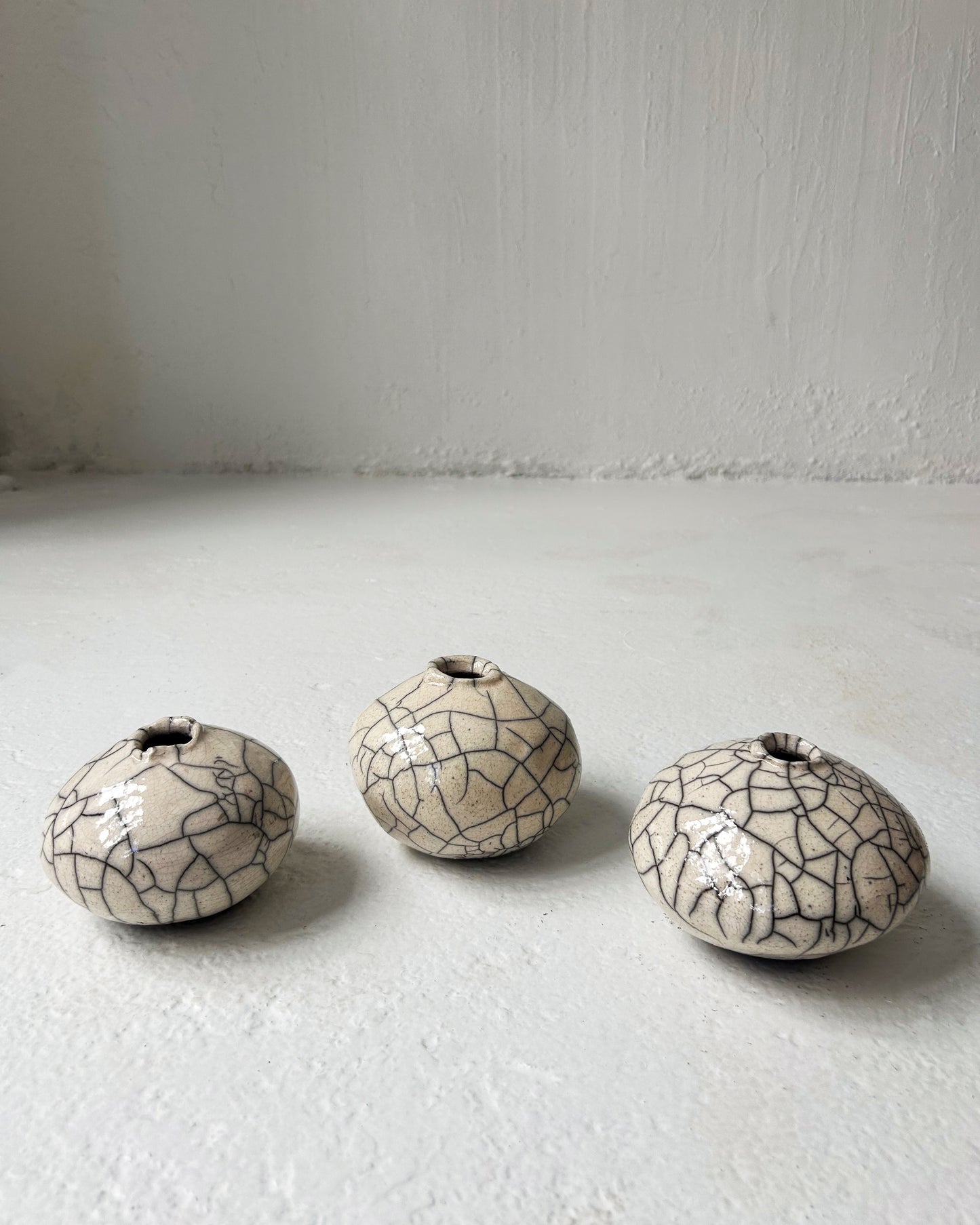 Raku-Fired Moon Bud Vase
