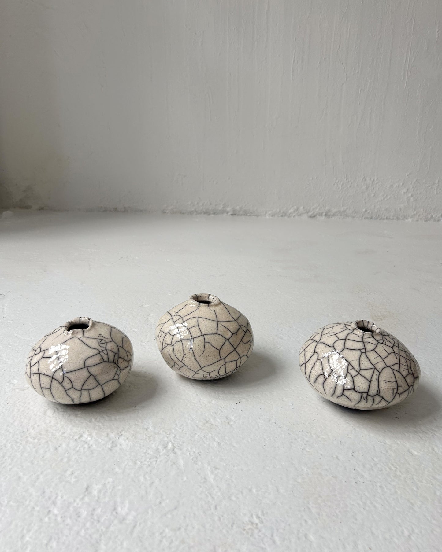 Raku-Fired Moon Bud Vase