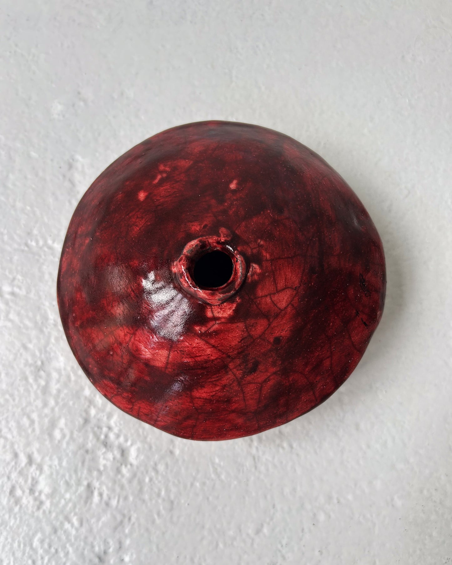 Raku-Fired Vase, Red