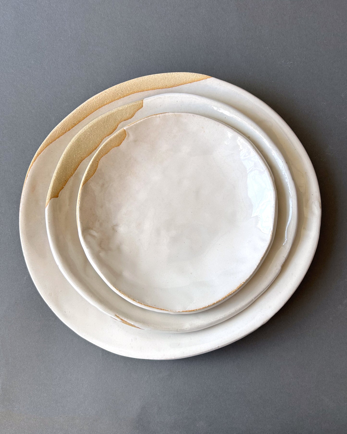 Moon Plate, White on Sand