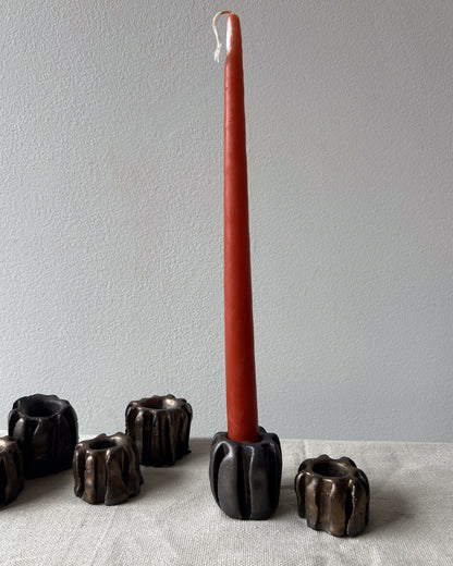 Ribbed Candleholder, Bronze