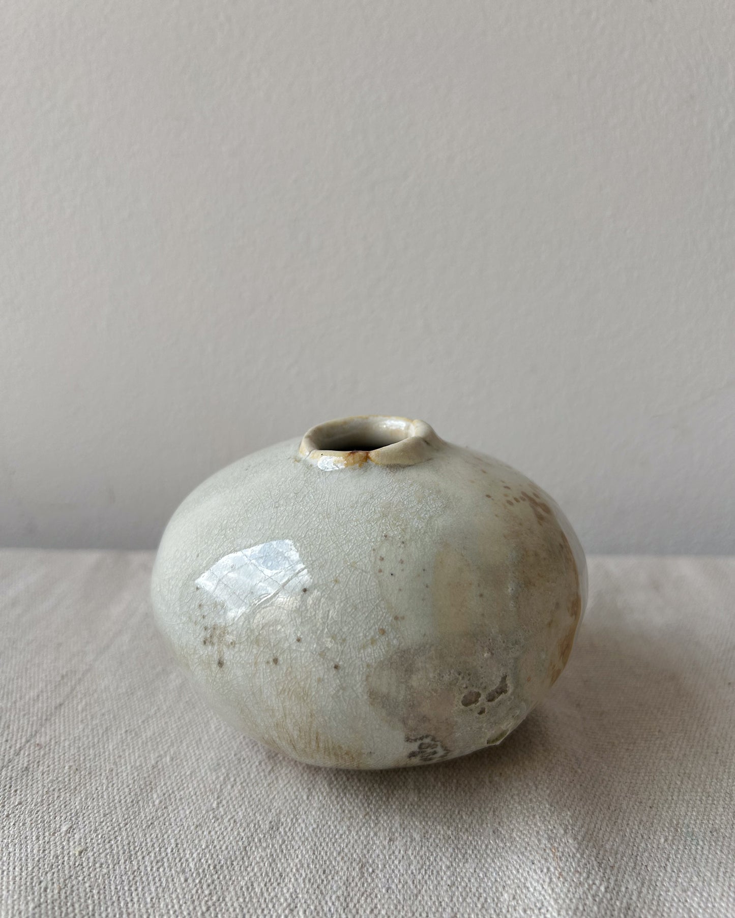 Wood-Fired Porcelain Moon Bud Vase No. 1