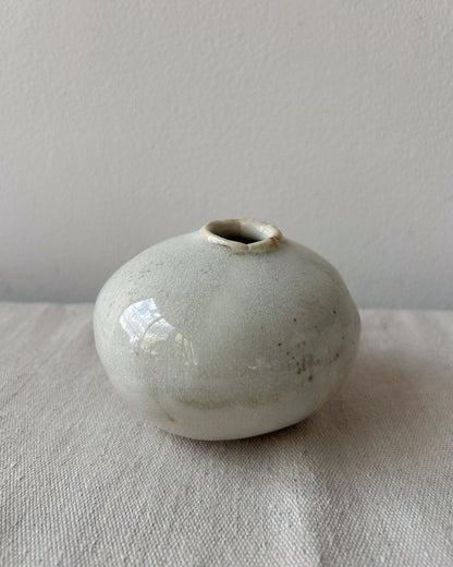 Wood-Fired Porcelain Moon Bud Vase No. 1