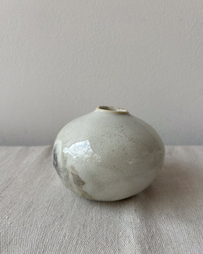 Wood-Fired Porcelain Moon Bud Vase No. 1