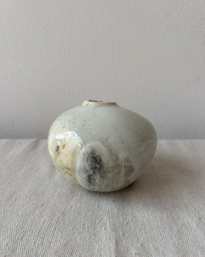 Wood-Fired Porcelain Moon Bud Vase No. 1