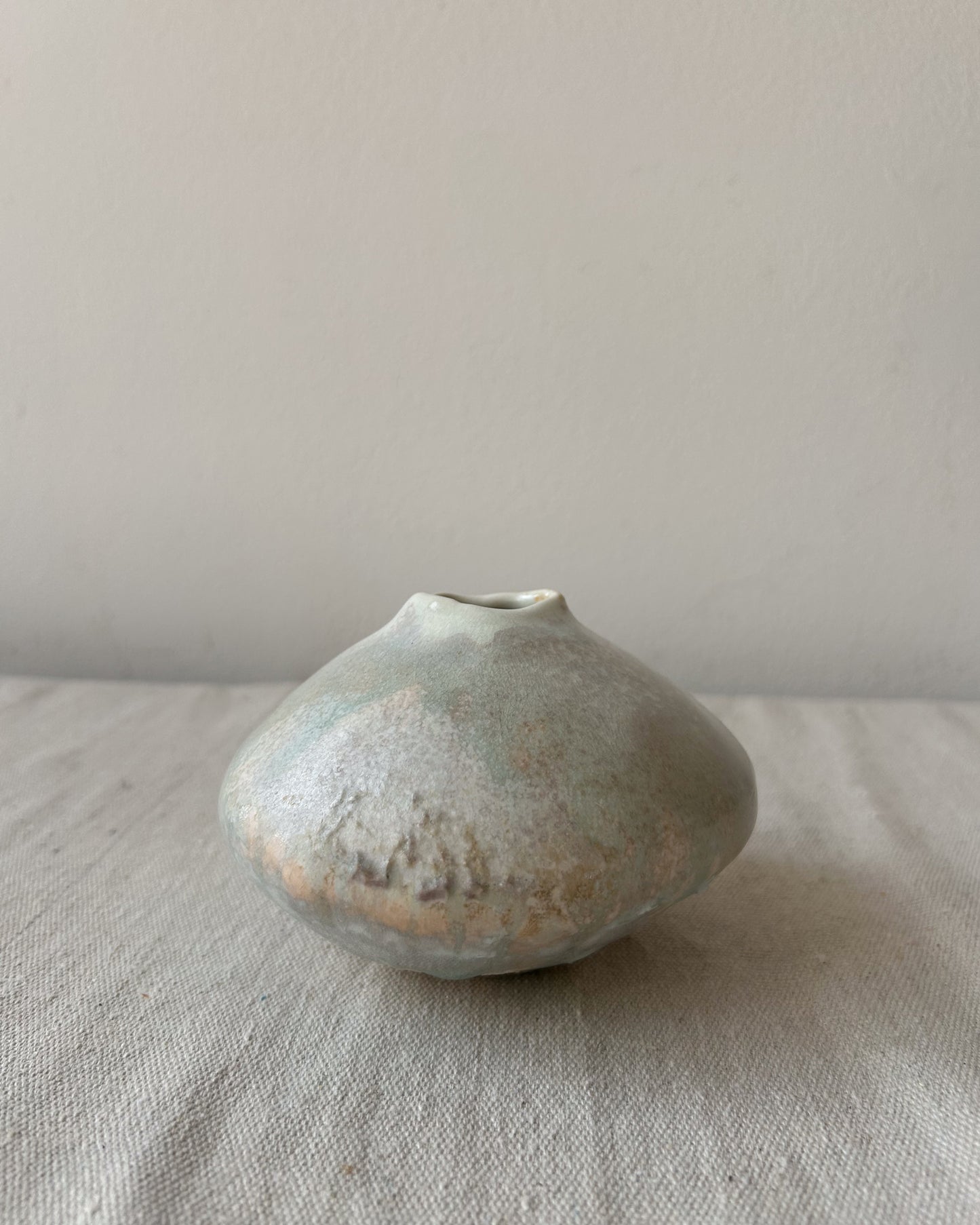 Wood-Fired Porcelain Moon Bud Vase No. 3