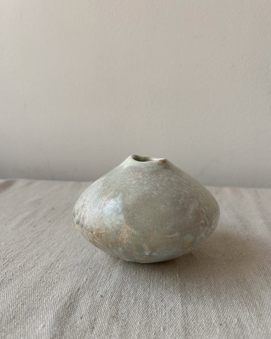 Wood-Fired Porcelain Moon Bud Vase No. 3