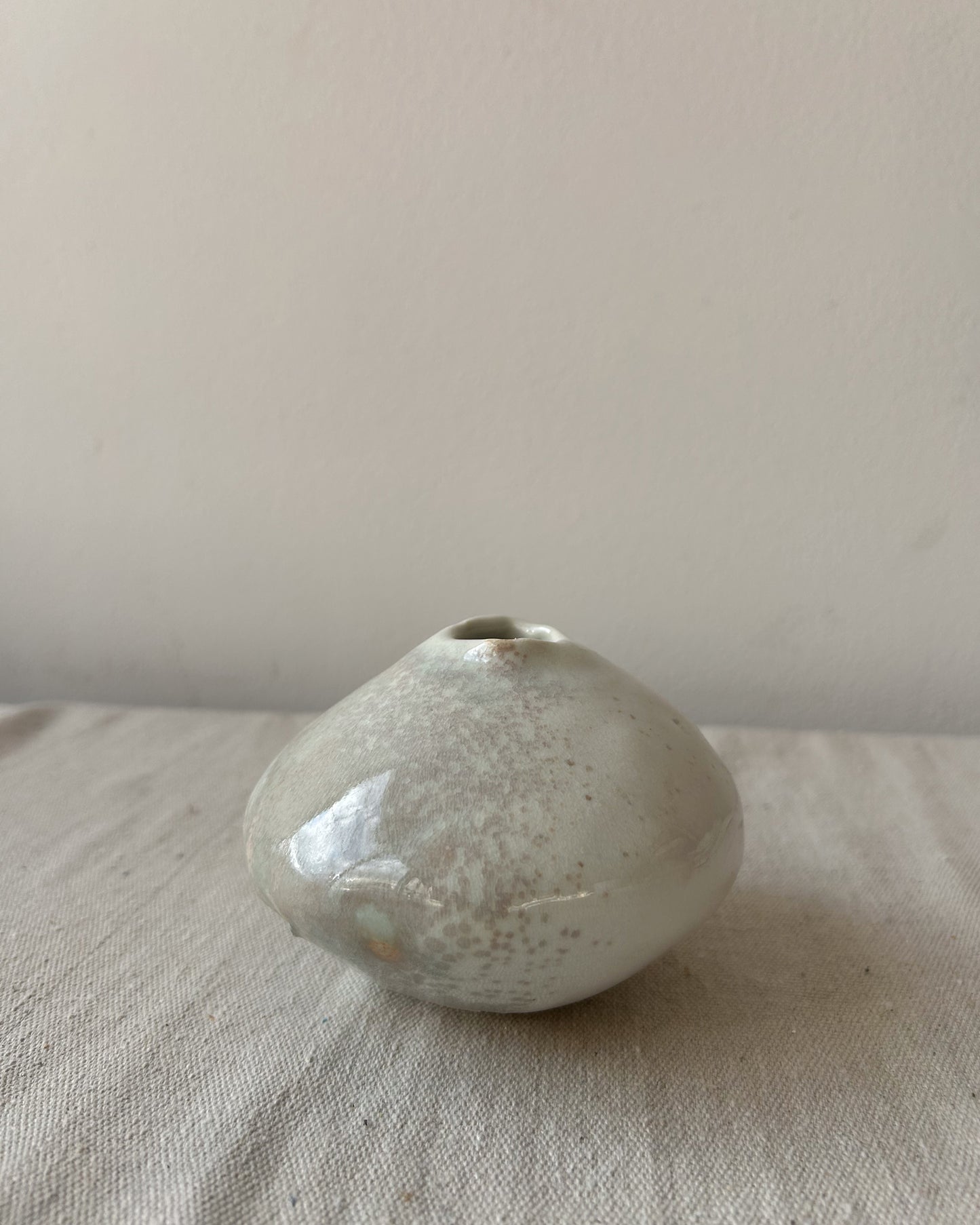 Wood-Fired Porcelain Moon Bud Vase No. 3