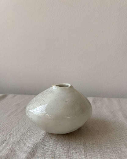 Wood-Fired Porcelain Moon Bud Vase No. 3