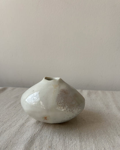 Wood-Fired Porcelain Moon Bud Vase No. 3