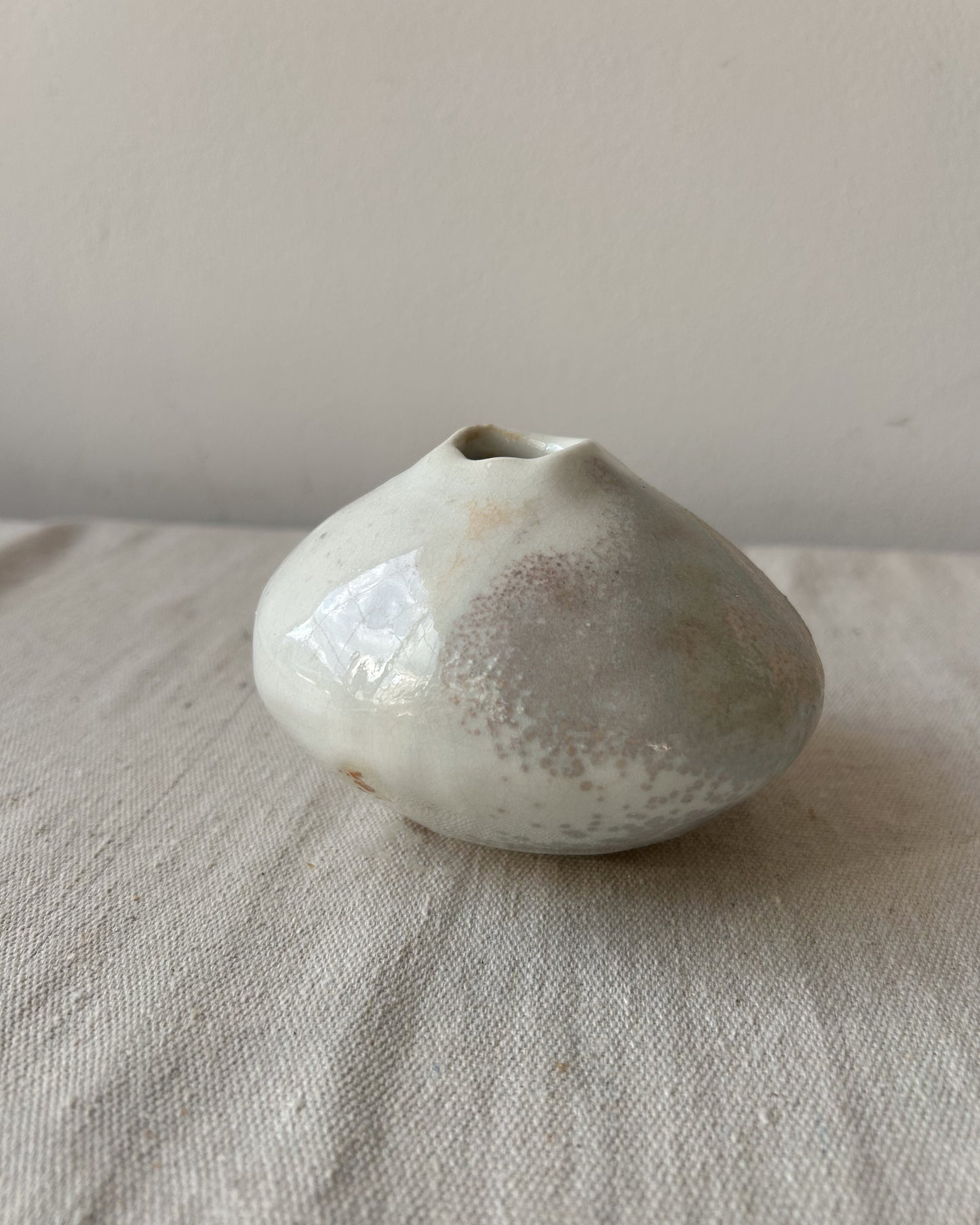 Wood-Fired Porcelain Moon Bud Vase No. 3