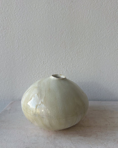 Soda-Fired Porcelain Moon Bud Vase No. 1