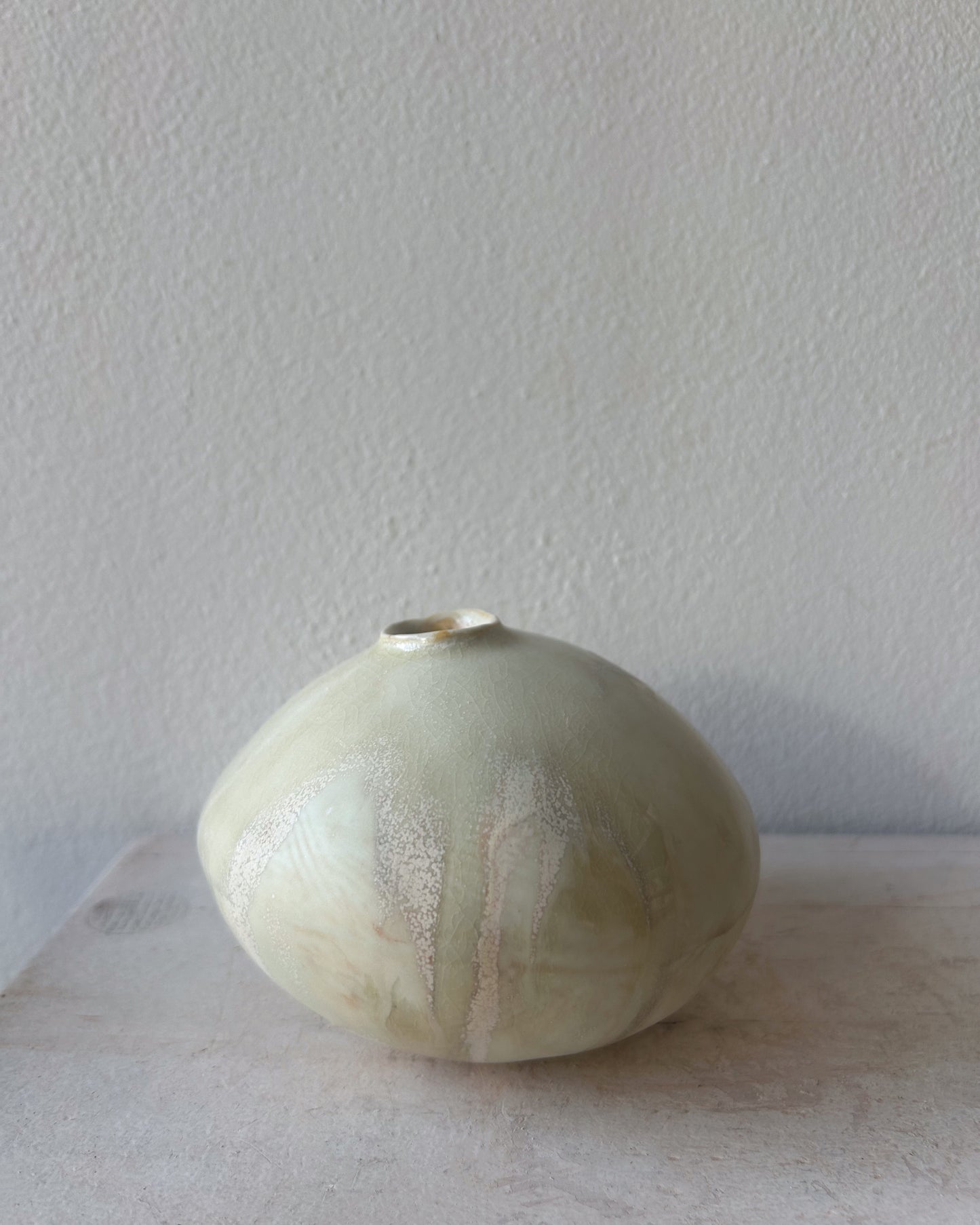 Soda-Fired Porcelain Moon Bud Vase No. 1