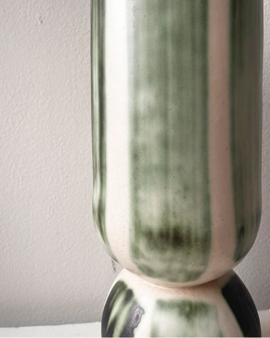 Ball Vase, Green Stripe