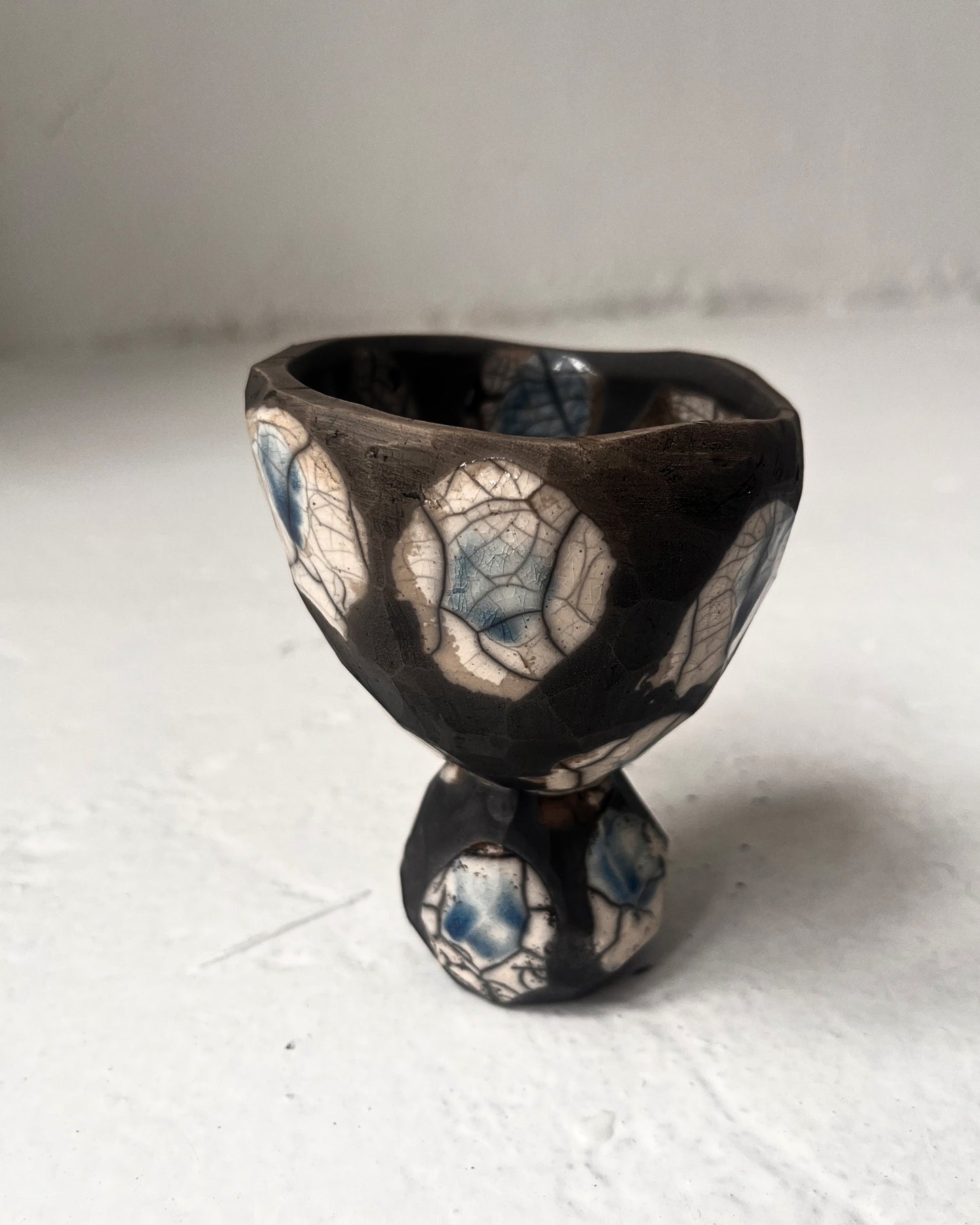 Raku-Fired Candy Bowl, Blue #1