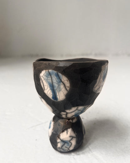 Raku-Fired Candy Bowl, Blue #1