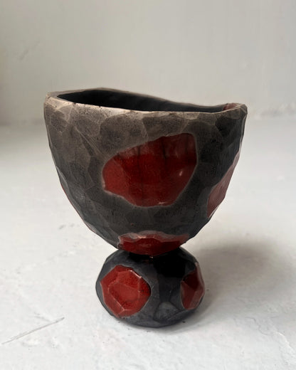 Raku-Fired Candy Bowl, Red #2