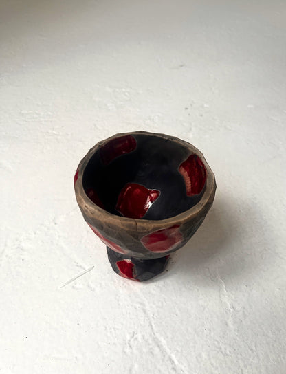Raku-Fired Candy Bowl, Red #2