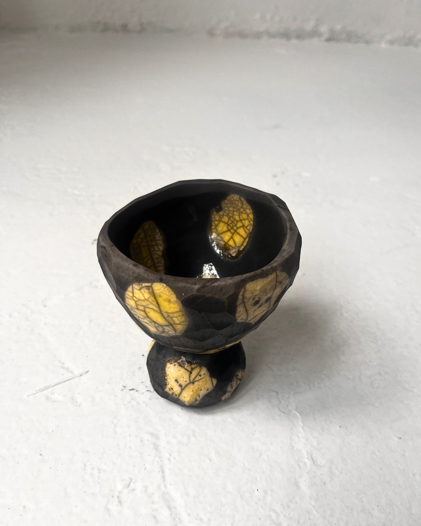 Raku-Fired Candy Bowl, Yellow, #1
