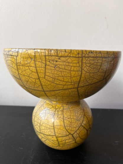 Raku-Fired Mama Bowl, Yellow