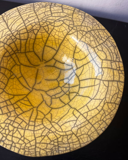 Raku-Fired Mama Bowl, Yellow