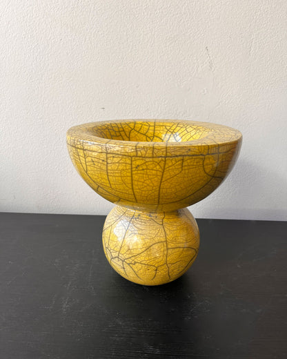 Raku-Fired Mama Bowl, Yellow