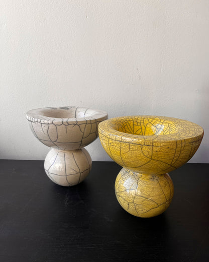 Raku-Fired Mama Bowl, Yellow