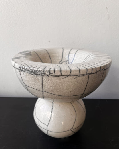 Raku-Fired Mama Bowl, White