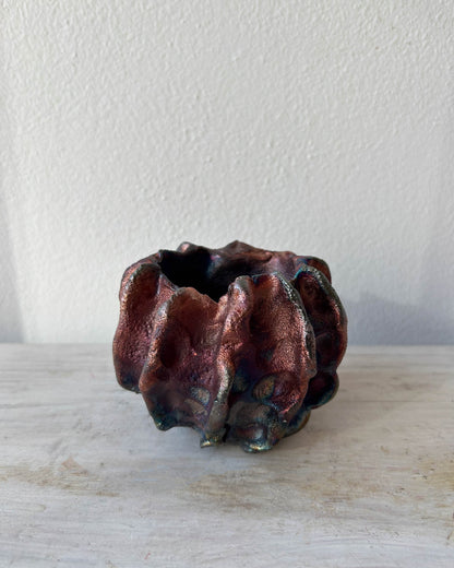 Raku-fired Urchin Vase