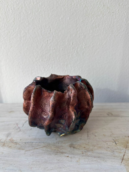 Raku-fired Urchin Vase