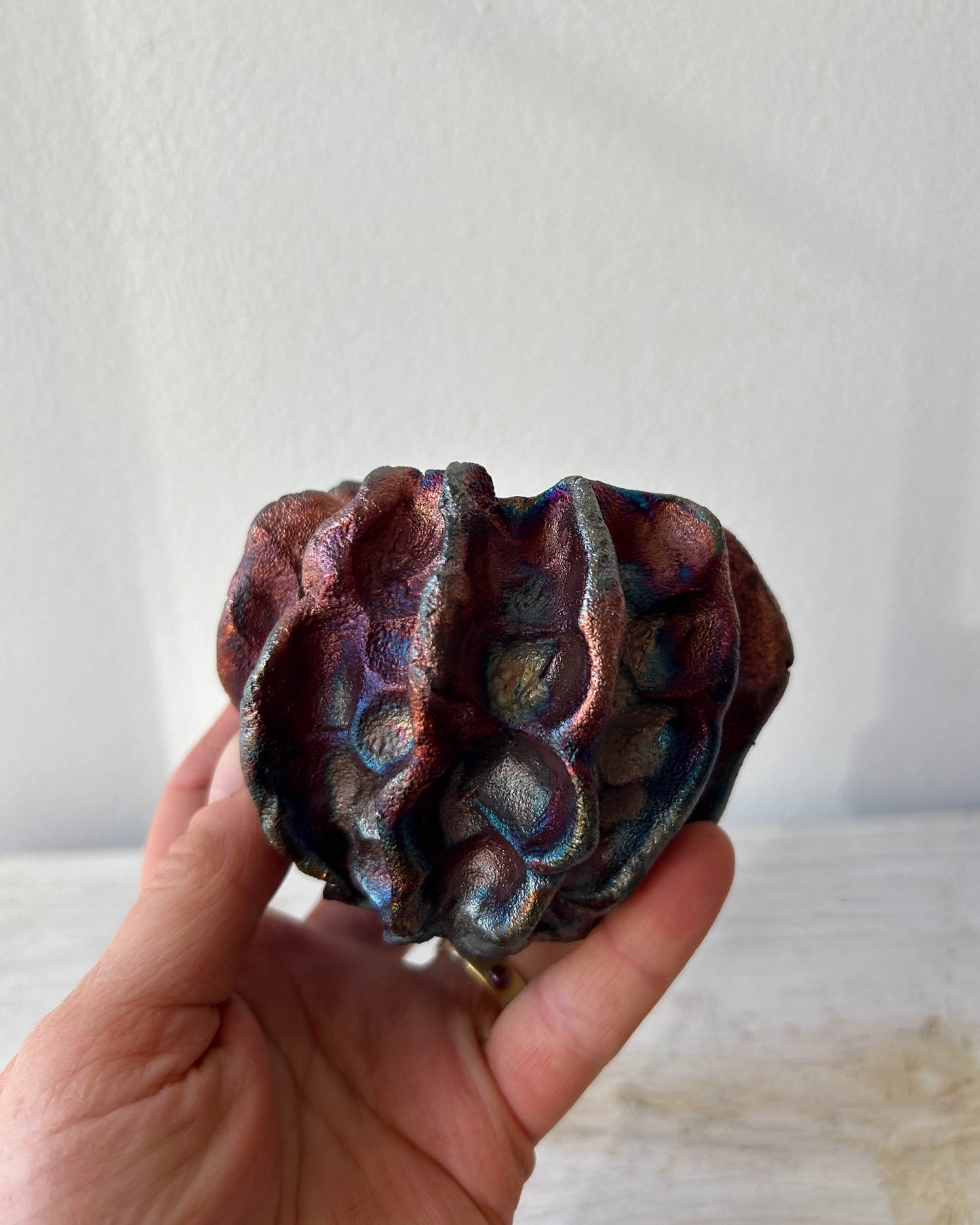 Raku-fired Urchin Vase