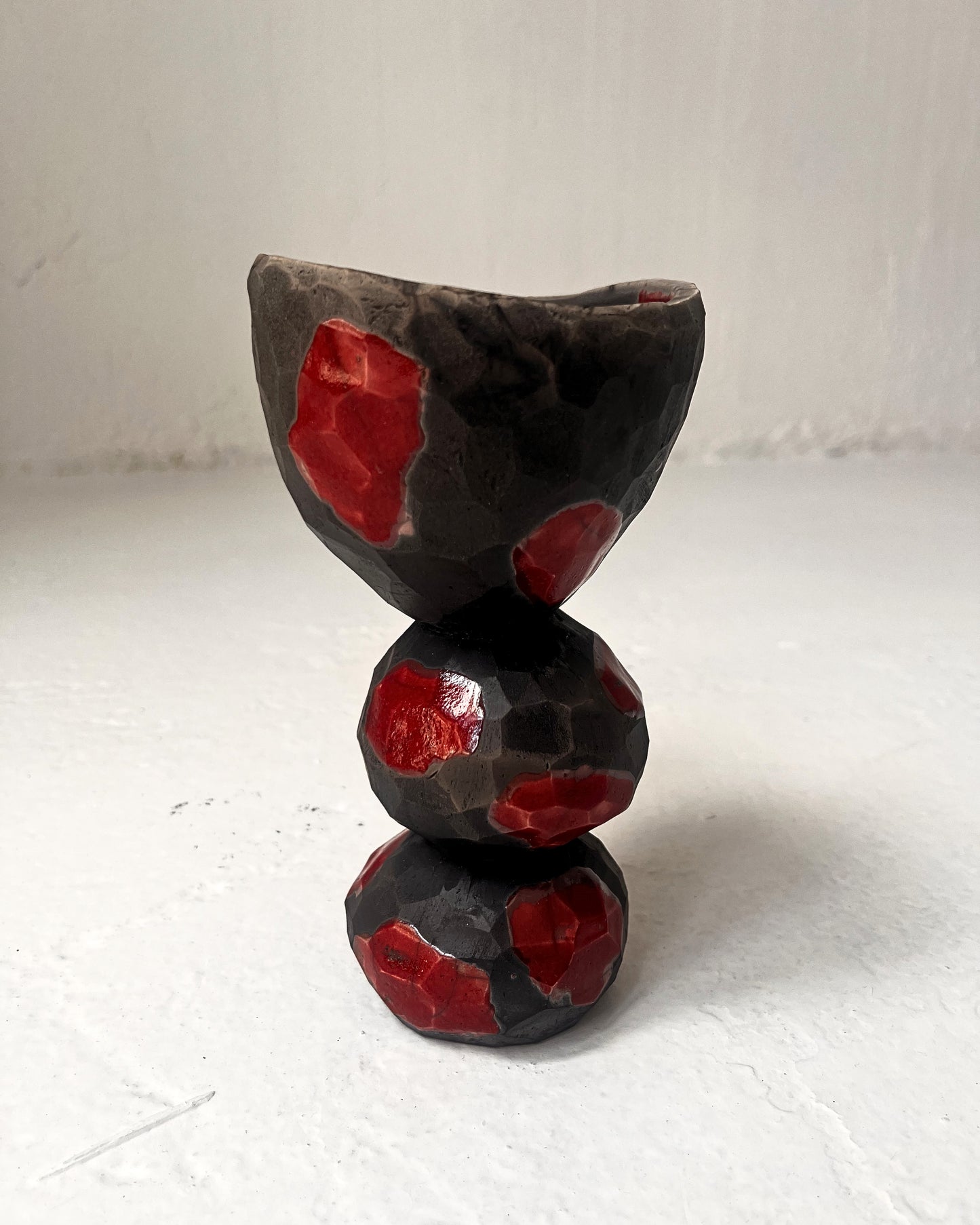 Raku-Fired Candy Bowl, Red #1