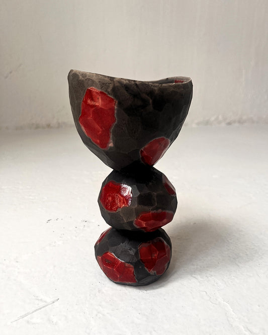 Raku-Fired Candy Bowl, Red #1