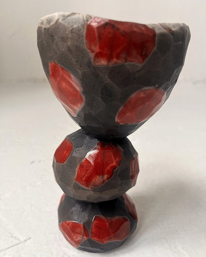 Raku-Fired Candy Bowl, Red #1
