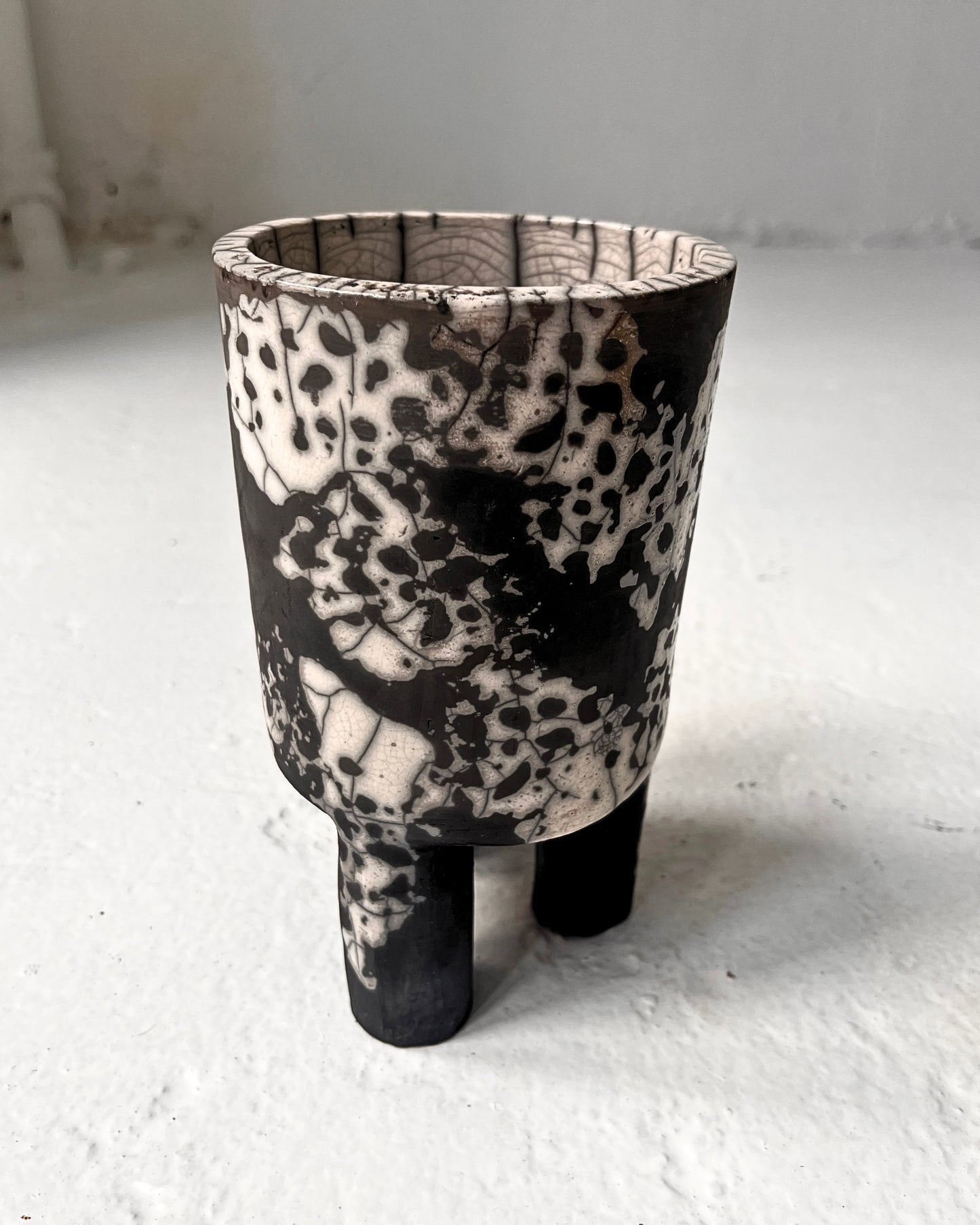 Raku-Fired Tripod, Dalmation #4