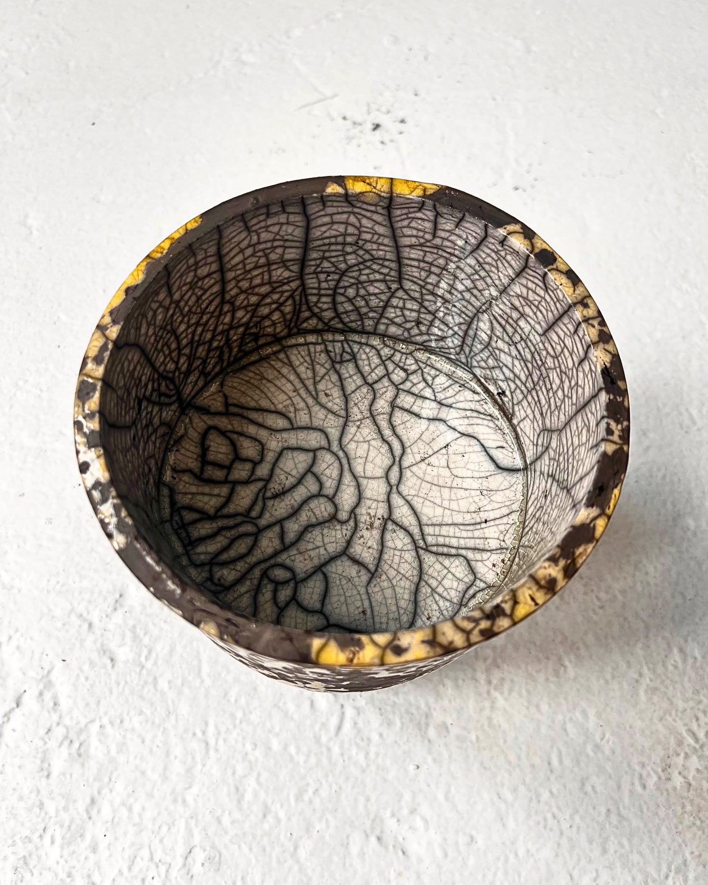 Raku-Fired Tripod, Yellow Dalmation