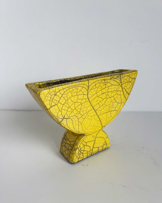 Raku-Fired Semicircle, Yellow