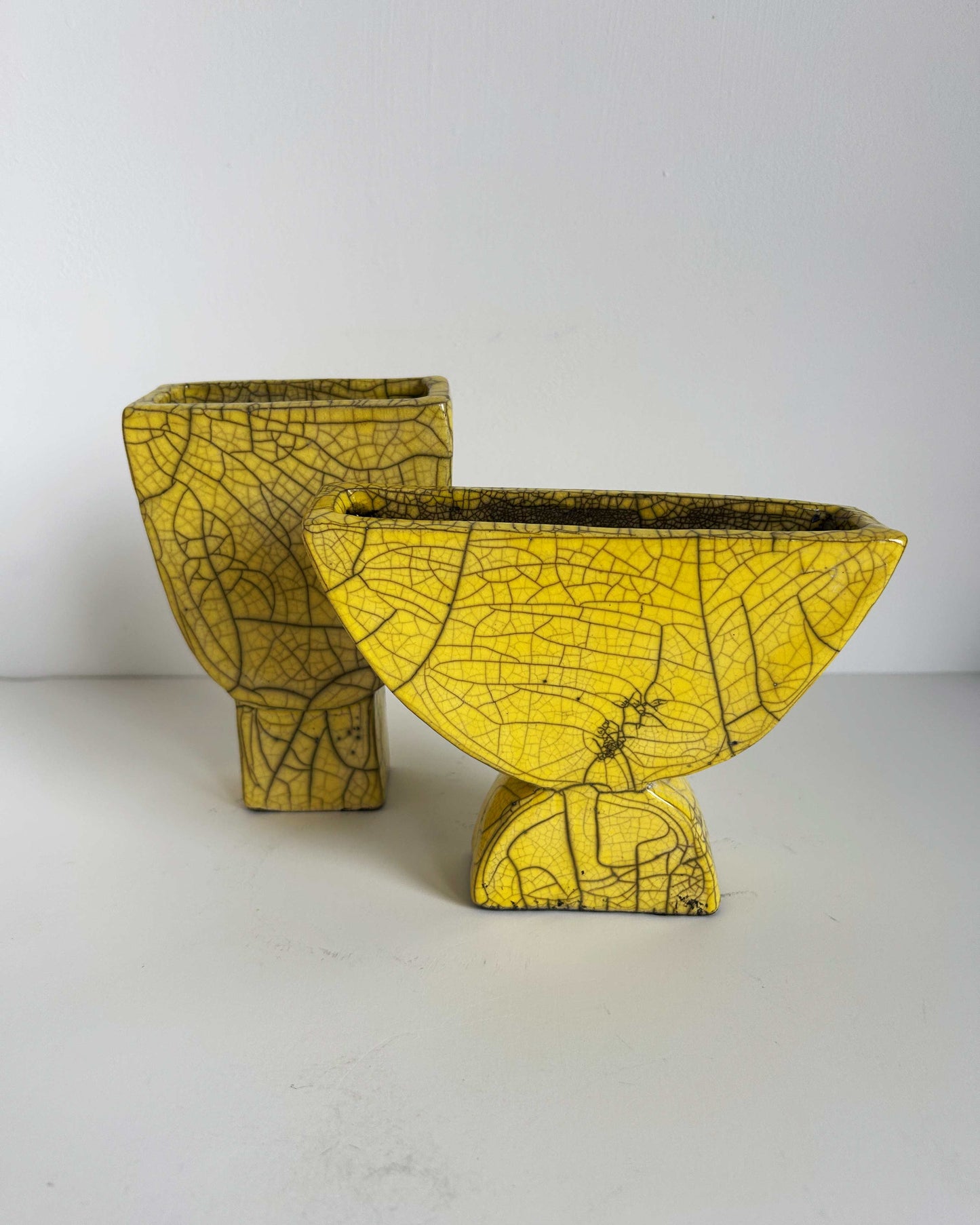 Raku-Fired Semicircle, Yellow