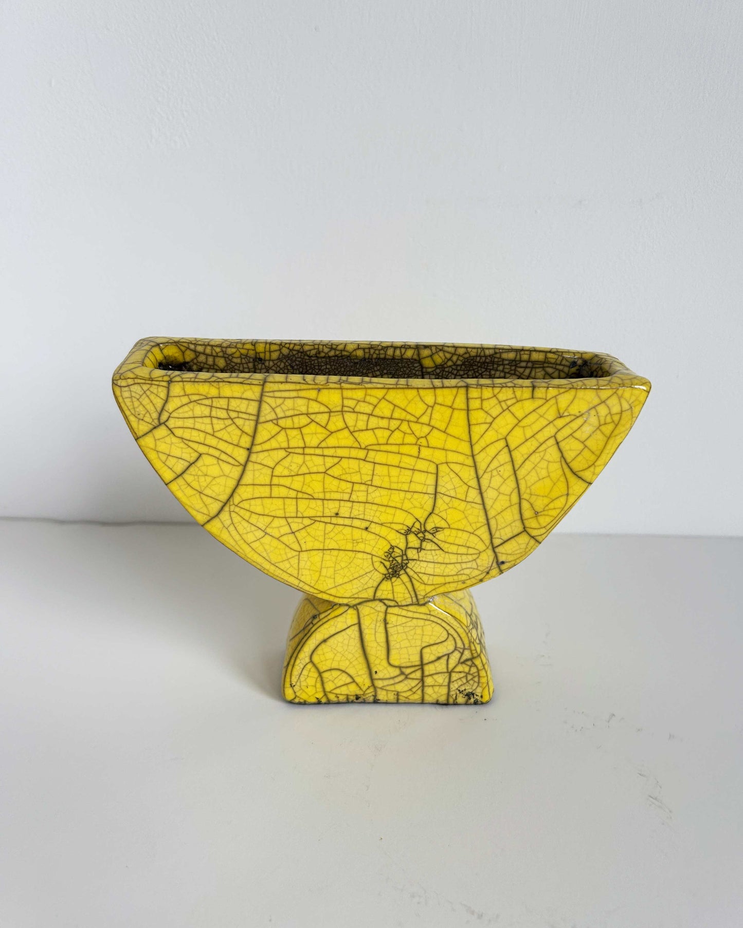 Raku-Fired Semicircle, Yellow
